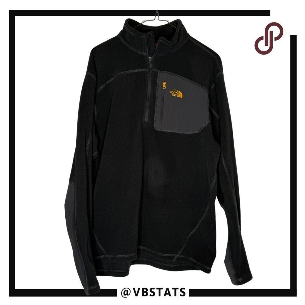 The North Face Men's Polartec Classic 1/4 Zip Pullover Fleece Black Size‎ Large